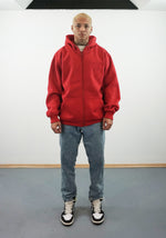 Lade das Bild in den Galerie-Viewer, "SMILE" FIRE RED ZIP HOODIE
