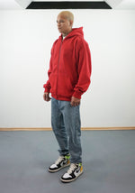 Lade das Bild in den Galerie-Viewer, "SMILE" FIRE RED ZIP HOODIE