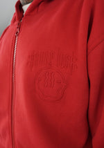 Lade das Bild in den Galerie-Viewer, "SMILE" FIRE RED ZIP HOODIE
